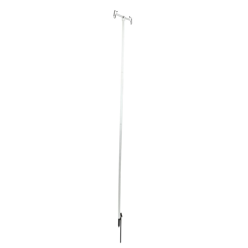 Camping Lamp Pole Retractable Double Light Hooks Retro Style Metal