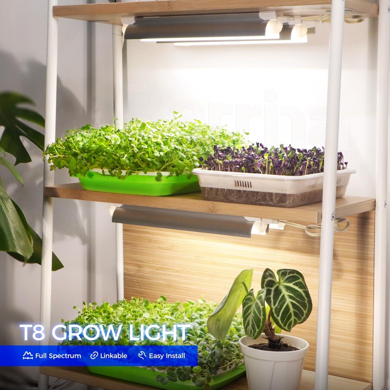 Barrina T8 Grow Lights for Indoor Plants, 5000K White Full