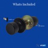 XFORT Tulip Passage Knob Set Matt Black, Door Knob for