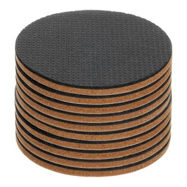 uxcell 10 Pcs Felt & EVA Furniture Pads, 3" (75mm) Round Furniture Feet Wood Floor Protectors Self Adhesive for Protecting Hardwood Floors, Table Legs and Chair Legs, Brown+Black