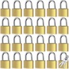 Yaocom 24 Pcs Solid Brass Keyed Padlock, Small Yellow Gym