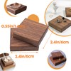 Cuyacili 2pcs Walnut Square Risers Wood Jewelry Display Riser Stand