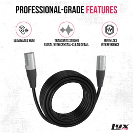 LyxPro 50 Feet Shielded CAT6 Ethercon Cable - Professional Audio & Lighting RJ45 Cable, Studio-Grade Sound Transmission, Extreme Durability - Black