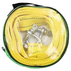 Alnicov 5 Meter High Strength Tow Rope Strap, with Two Safety D-ring Hooks, Winch Rope for Recovery Tow