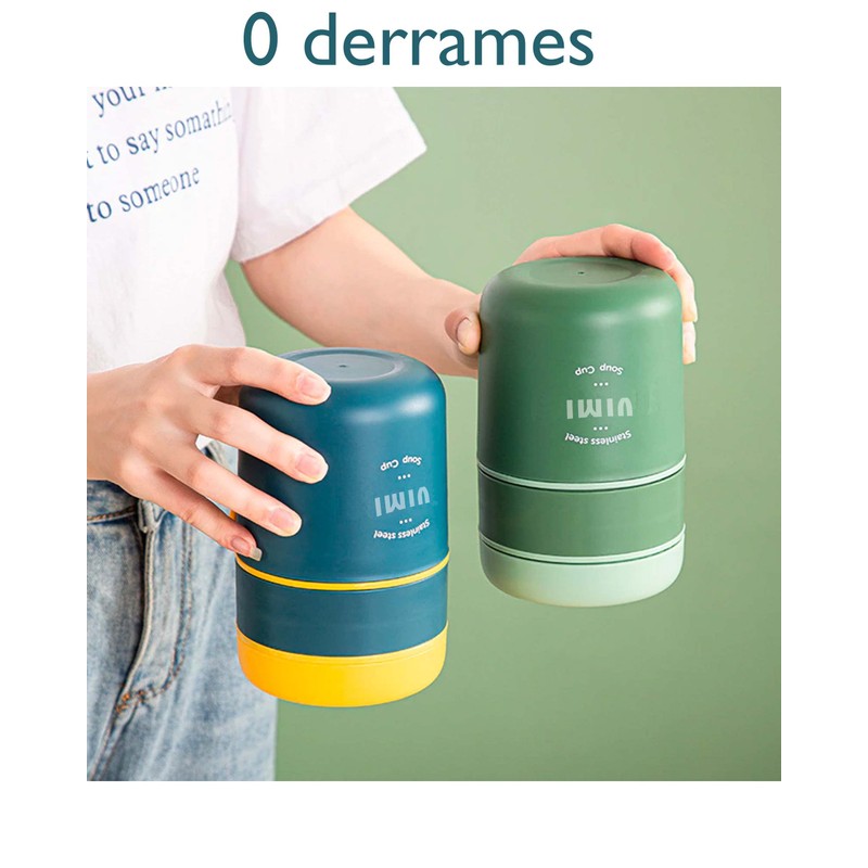 Lonchera De Acero Inoxidable Termica De 710ML Con Cuchara Caja