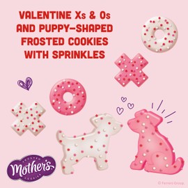 MOTHER'S Limited Batch Puppy Love Frosted Cookies 30 count box of 0.5oz bags, Valentine's Classroom Exchange - 15oz / 425g