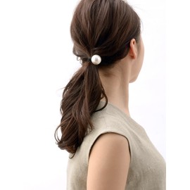 [ヴxante-nu] vingtaine Solitaire Pearl Hair Elastic 2.5 cm Large Simple Hair Accessories H – 670 