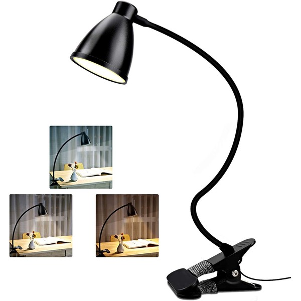 38 LED Klemmleuchte Leselampe, 3-Stufen Farbtemperatur, 10 Helligkeit dimmbar, Augenschutz