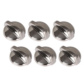 SHANOER 6 PCS Oven Knobs Sliver Plastic Burner Knobs Replacement for WB03T10295 1473270