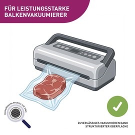 culivac "Professional" Vacuum Sealer Bags - Vacuum Bag Roll for Powerful Vacuum Sealer - BPA-Free - Vacuum Rolls for Food - 8 Rolls - 28 cm x 600 cm