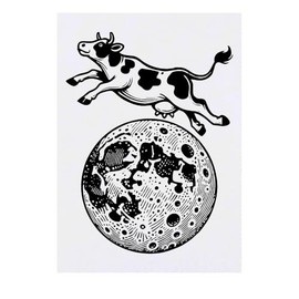'Cow Jumping Over Moon' Temporary Tattoo - Water Resistant, Skin-Safe, Non-Toxic Transfer (TO00081287)