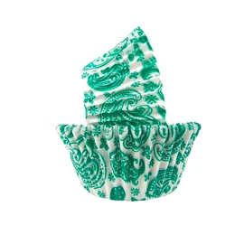 REGENCY RW1116PASG Greaseproof Standard Baking Cups, Green/White