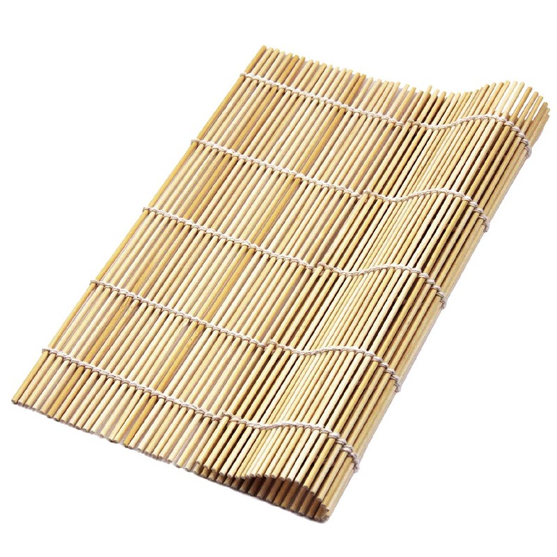 LEEFONE 4 PCS 9.5" x 9.5" Natural Bamboo Sushi Rolling