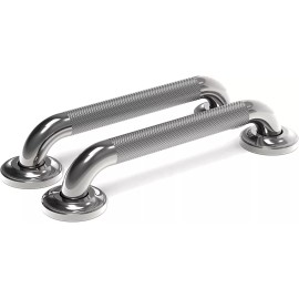 Ameriluck 1-1/4 x 12 inches Decorative ADA Stainless Steel Shower Grab Bar 2 Pack Set