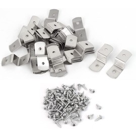 TOP-VIGOR 50 Set Metal Z Shape Photo Picture Brackets Frame Braces with Screws 40mm x 13mm x 11mm