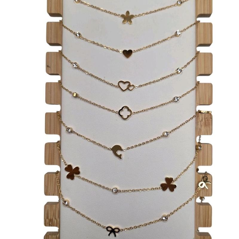 Gold Stainless Steel Anklet- Adjustable Size:_5