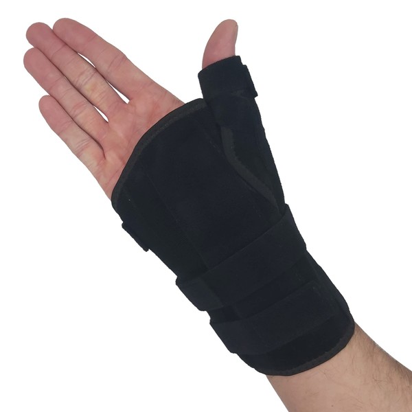 Thumb Spica Splint & Wrist Brace | Both a Wrist Splint and Thumb Splint to Support Sprains, Tendinosis, De Quervain's Tenosynovitis, Fractures | Trigger Thumb Brace for Carpal Tunnel (Right S/M)