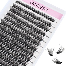 Lash Clusters 40D LAUBESS Eyelash Clusters Individual Lashes Mixed Tray Cluster Lashes Kit DIY Lash Extensions at Home (40D-0.05D-9-16Mix)