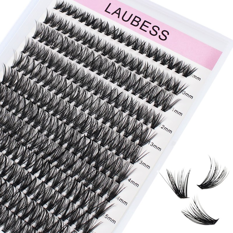 Lash Clusters 40D LAUBESS Eyelash Clusters Individual Lashes Mixed Tray