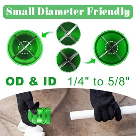 Dreyoo Deburring Tool for Copper/PVC Pipe, Plumbing Tools, 1/4'' to 1-5/8'' Inner Outer Pipe Reamer, Copper Tubing Cleaner, Hard Tube Chamfering Tool(Green)