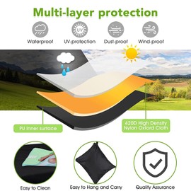 ROROUP Outdoor Chair Cover, 420D Heavy Duty Oxford Waterproof Patio Furniture Covers, Outdoor Chair Covers UV All Weather Protection, Patio Chair Cover for Backyard Garden Balcony (Black, 97x79x74cm)