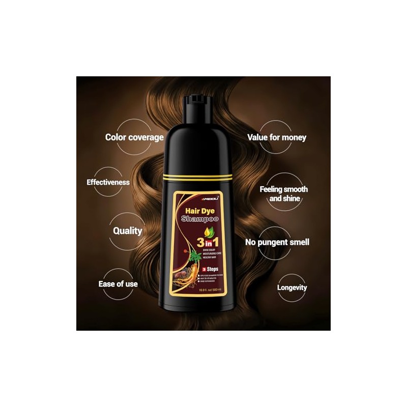 Champú Herbal 3 En 1 Para Cobertura De Cabello Gris