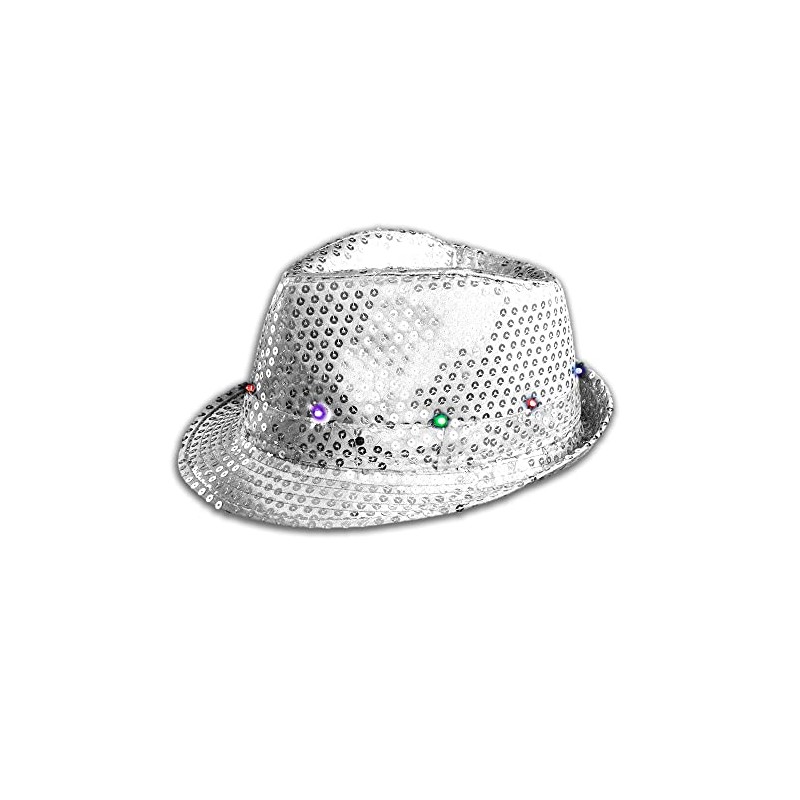 Flashing LED Fedora Hat - The Glowhouse (Silver)