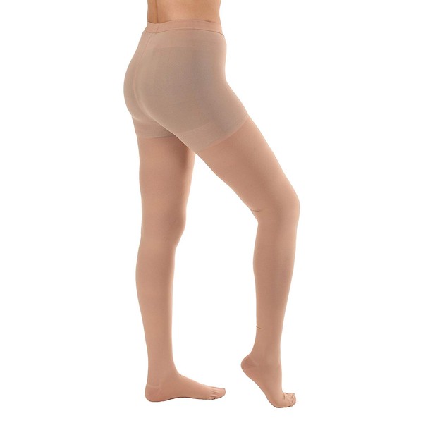 Plus Size Opaque Compression Tights for Women 20-30mmHg - Womens Graduated Support Stockings for Varicose Veins Circulation, Pregnancy, Edema - Beige, 5X-Large - A204BE8