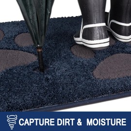 FCSDETAIL Dirt Trapper Mat Washable 50 x 80 cm, Indoor Doormat, Absorbent Doormat Non-Slip Clean Mat, Waterproof Carpet for Dogs, Entrance, Wet Paws