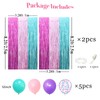 22Pcs Cute Dollhouse Party Decorations, Purple Pink 3.3x8.2ft Tinsel Foil