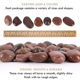 5 lbs Approx. 45 River Rocks Pebbles for Plants Natural Decorative Polished Stones for Planters Succulent Rocks Aquarium Gravel (1.6-2.4 Inches)