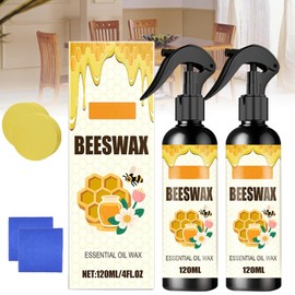 Daioai Beeswak Essential Oil Wax, Bees Wax Furniture Polish and Cleaner for Wood, 120ml Beeswax Care Spray & Restorer For Wooden Floors Leather & Furnishings (2Pcs)
