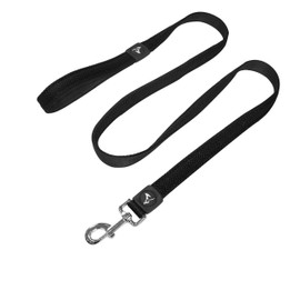 KRUZ PET Premier 5ft Dog Mesh Leash - KZA1160-01S - Lightweight, Breathable, Comfort Puffy Mesh Leash Secure Dual-Layered Tangle-Free Mesh Lead for Dog Walking, Running, Training - Black - 3/4" x 5 FT