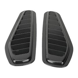 Universal Car Vent Radiator Grille Cover, 2-Piece Car Air Flow Inlet with Carbon Fibre Inlet, Decorative Shovel, Bonnet, Extractor Hood