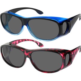 Fit Over Sunglasses Polarized Lens Wear Over Prescription Eyeglasses 100% UV Protection for Men and Women