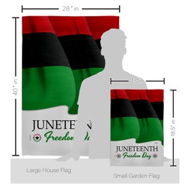 Breeze Decor Juneteenth Freedom Day Garden House Flag Kit Patriotic Historic July Memorial Veteran Independence United State American Decoration Banner Small Yard Gift Double-Sided, Made in USA