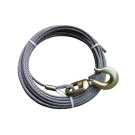 BA Products Ships in 1 to 2 Business Days 4-38PS100S Winch Cable, 3/8" x 100' Fiber Core with 3 Ton Swivel Hook
