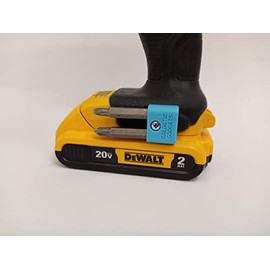 MAGNETIC Bit Holder for DEWALT 20V Drill/Driver, Side Mounted, Strong Magnets, Low Profile Design - Galactic Gadgets (Blue)