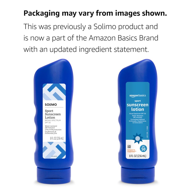 Solimo Sunscreen Lotion, No Octinoxate/Oxybenzone, Unscented, 8 fl oz, 6-Pack