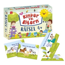 100 Rätsel 4+ Eltern Fragen Die Kinder antworten! Lustiges Spiel für Kinder 4+ Familienquiz für Kinder Quizspiel für die ganze Familie Kartenspiel | Kinder Contra Eltern Rätsel 4+ | Alter 4+