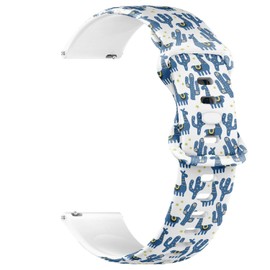 Compatible with Garmin Forerunner 255S/255S Music, 265S, Rey, Venu 2S, Venu 3S, Vivoactive 4S, Vivomove 3S, 18mm Replacement Sport Watch Band ( Kids Fun Characters Texture Mexico ) Silicone Soft Strap Bracelet