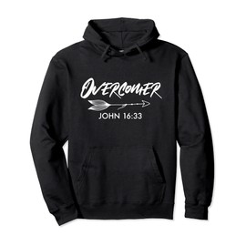 Overcomer | John 16:33 Christian Arrow Pullover Hoodie