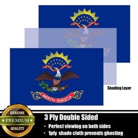 Nuibers North Dakota Flag 3x5 FT Sturdy for Outside, Heavy Duty 3Ply Polyester North Dakota State Flags Outdoor, Double Sided Long Lasting ND State Flag Brass Grommets