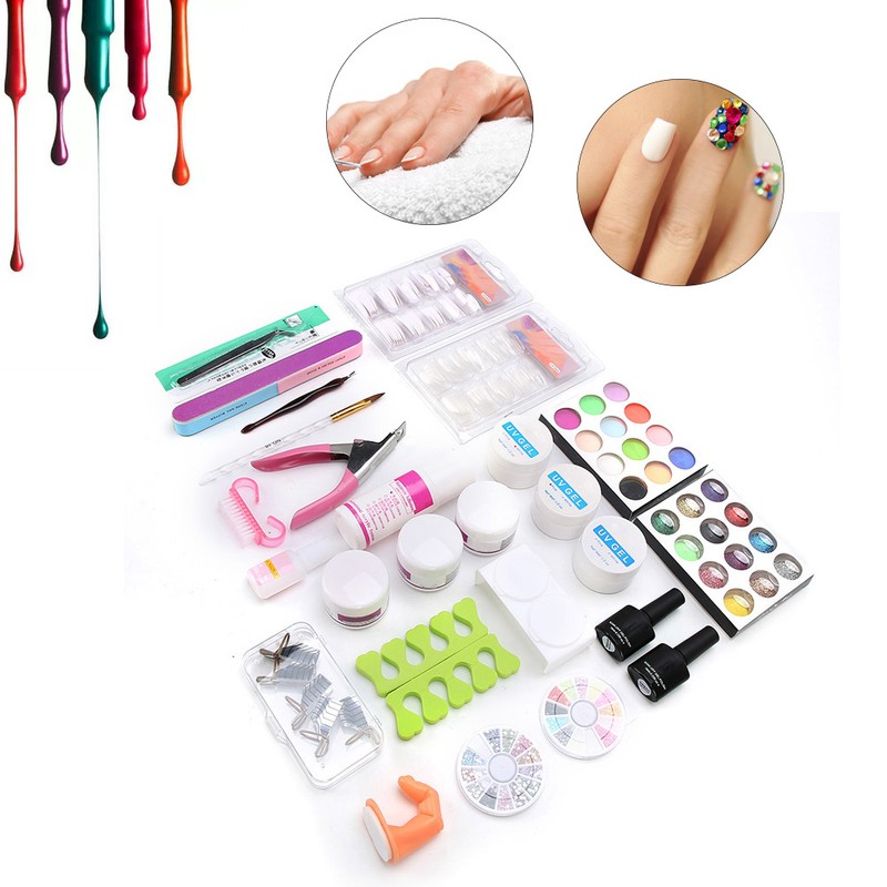 Professional Nail Art Tips Dead Skin Fork Rhinestones Scissors Manicure