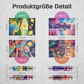 MISITU 4 Pack Mini Puzzles with 150 Pieces for Adults - Fantasy Universe - Travel Puzzle for Home Decoration