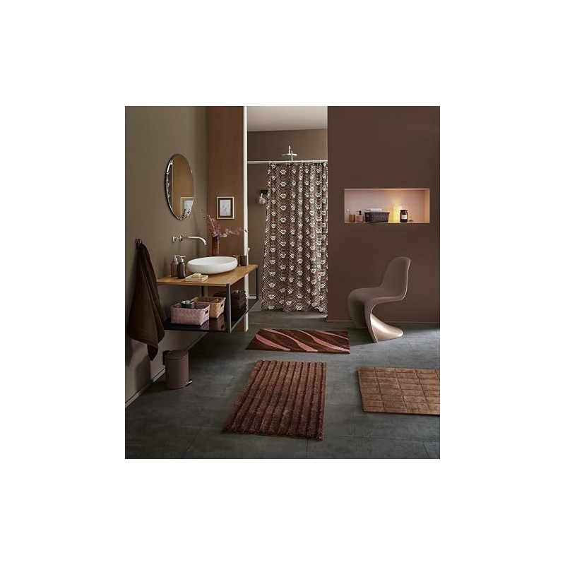 Kleine Wolke Shower Curtain, Polyester, Walnut Brown, 180 x 200