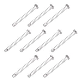 sourcing map Single Hole Fork Bolts Hinge Pin 4 mm x 40 mm Flat Head 304 Stainless Steel Pack of 10