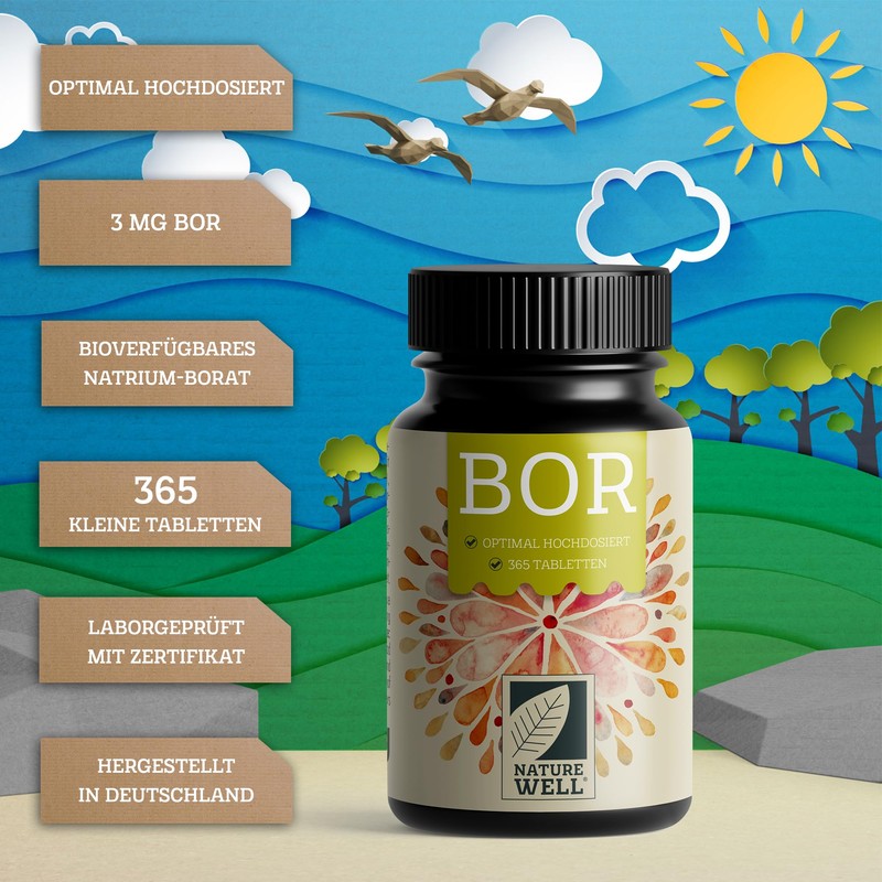 Boron tablets 2 x 365 with 3 mg boron made
