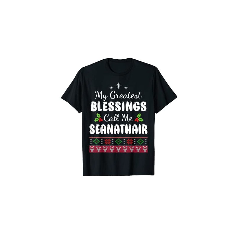 Greatest Blessings Irish Grandpa Seanathair Gifts Christmas T-Shirt