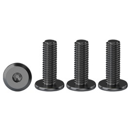 Drenky Screws Black M4, Rounded Head Screws Pack of 20 Stainless Steel Screws M4 x 16 mm Flat Head Screws Hex Socket Furniture Screws for Furniture Assembly, Woodworking Projects